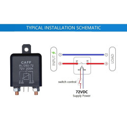 COIL 72V DC-DC Relay 200A Automotive Heavy Duty High Current Starting